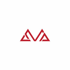 letter m triangles line simple geometric logo vector