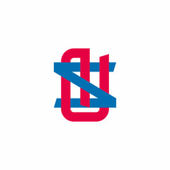letter s linked power button geometric colorful logo vector