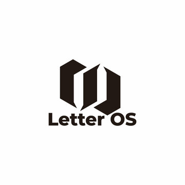 letter os abstract geometric polygonal logo vector