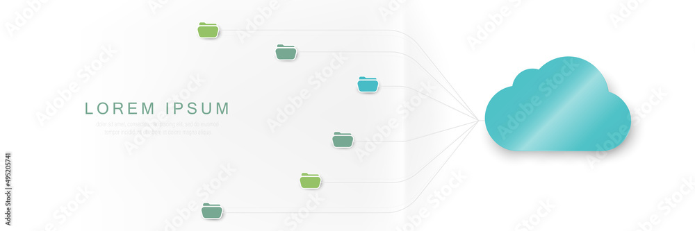 Fototapete cloud computing digital technology background. technology network for connection. vector illustratio