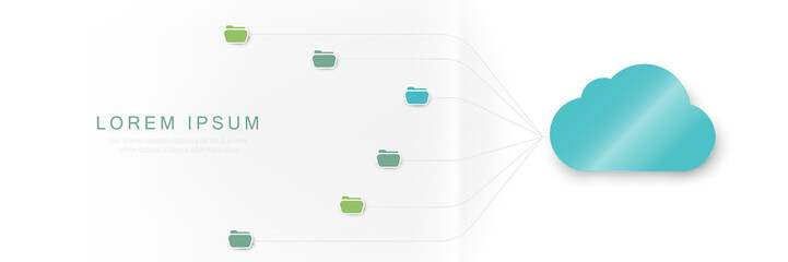 Cloud computing digital technology background. Technology network for connection. Vector illustration