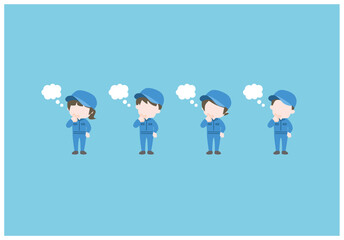 シンプルな作業員セット（考える）