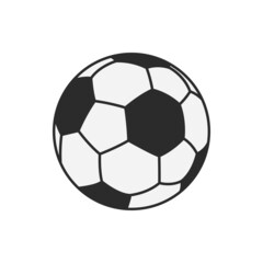 Soccer ball vector icon. Football black and  white ball. Football competition symbol.