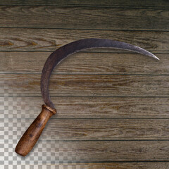 Sharp sickle isolated the transparent background.