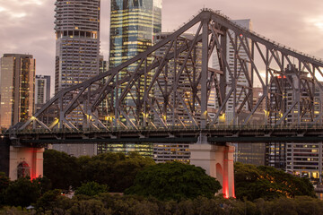 Brisbane City at Sunset