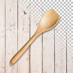 Bamboo spatula isolated on transparency background.