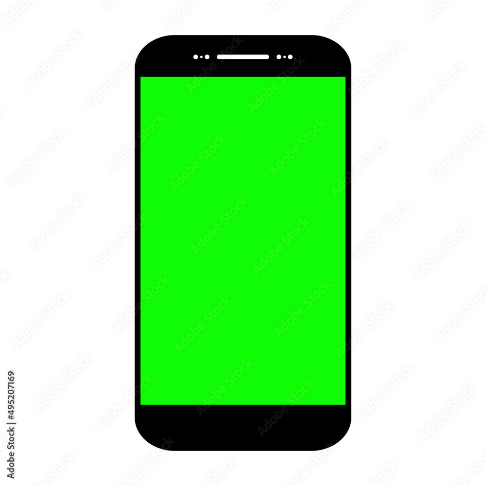 Sticker green screen blank background, empty digital video template mockup vector illustration