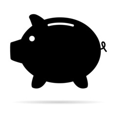 Piggy bank flat icon, sign vector with empty web symbol. Money income, economic graphic button