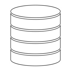 Database storage icon, internet network server cloud data symbol, connection system vector illustration