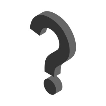 Question isometric icon mark, help or ask bubble graphic symbol, web faq vector illustration