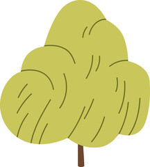 Lush Forest Tree Colored Illustration