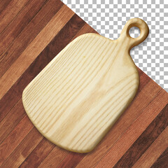 Old wooden cutting board isolated on transparency background.