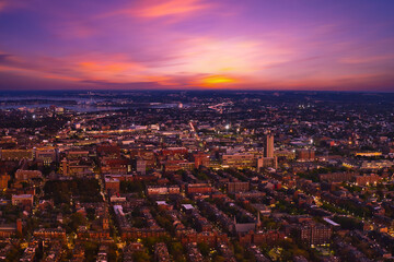 Obraz premium Boston, Massachusetts, USA cityscape night light,