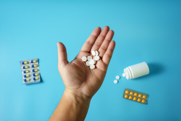 medical pills and Pills in plastic package Health care and treatment diseases