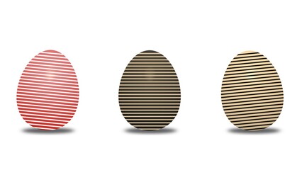 Oeufs de Pâques rayés