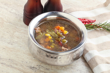 Soup with lentil and chicken