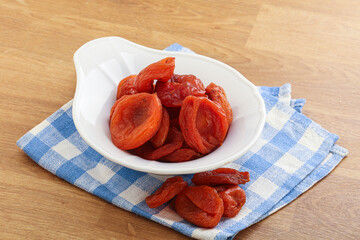 Sweet organic dry apricot snack
