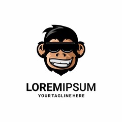 monkey logo illustration vector, monkey cartoon