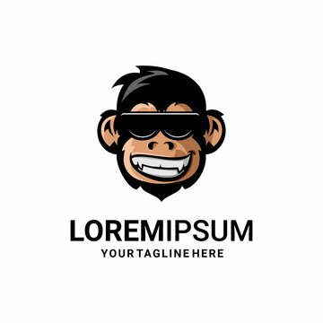 monkey logo illustration vector, monkey cartoon