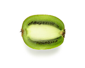 Slice of kiwi fruit isolated on white background