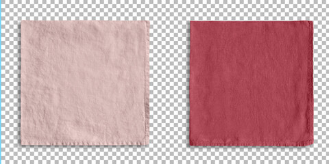 Set of colored placemats for serving food isolated on transparency.