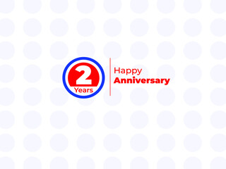 Anniversary icon and background poster happy 2 years anniversary