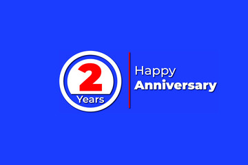 happy annivesary ceremony 2 years annivesary icon poster card