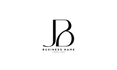 JB, BJ, Abstract initial monogram letter alphabet logo design
