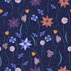Vetor seamless floral colorful pattern. Good for fabric, print, wallpaper, fashion and much more. 