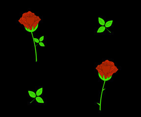 seamless mourning pattern where red roses on a black background