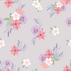 Vetor seamless floral colorful pattern. Good for fabric, print, wallpaper, fashion and much more. 