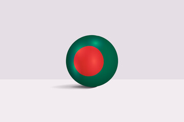 Bangladesh round flag 3D render vector buttons shape, Bangladesh circle flag vector