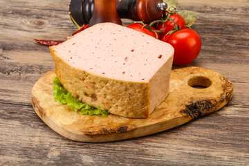 Homemade baked traditional meat loaf