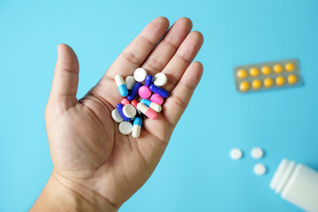 medical pills and Pills in plastic package Health care and treatment diseases