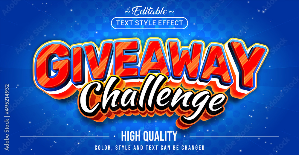 Poster Editable text style effect - Giveaway Challenge text style theme.