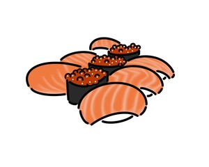 サーモンとイクラのお寿司