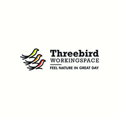 three bird icon logo vector design template for company and business, creative three brother of bird logo vector design ideas inspiration with colorful, overlay and elegant styles. 