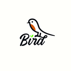 Creative bird logo vector design illustration with typography, modern and elegant styles. colorful bird logo vector design template for company, business and community.