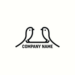 simple twins bird logo icon logo vector design template, creative couple bird logo design vector ideas concept with outline, modern and elegant styles.