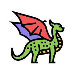 dragon fairy tale animal color icon vector. dragon fairy tale animal sign. isolated symbol illustration