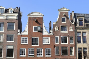 Fototapeta na wymiar Amsterdam Herengracht Canal Historic House Facades Close Up, Netherlands