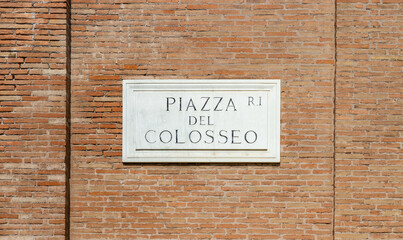 Fototapeta premium Piazza del Colosseo Plaque