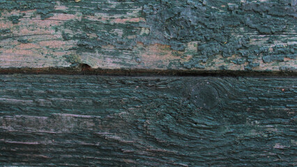 Old wooden board texture for wallpaper or background. Tree background with copy space for text. board with old green paint	