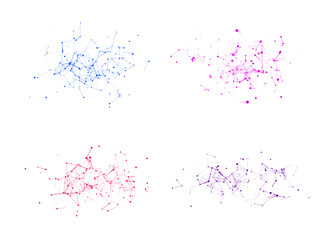 Network connection structure. Sorting and analysis big data. Future digital cyberspace with moving dots and lines. Storage data security. Abstract cyber security background.