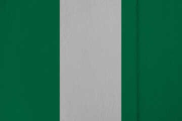 Patriotic wooden background in colors of national flag. Nigeria