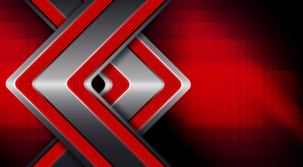 Metal hands with a border on a textured red design