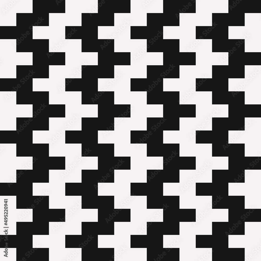 Poster simple vertical black and white pixel pattern.
