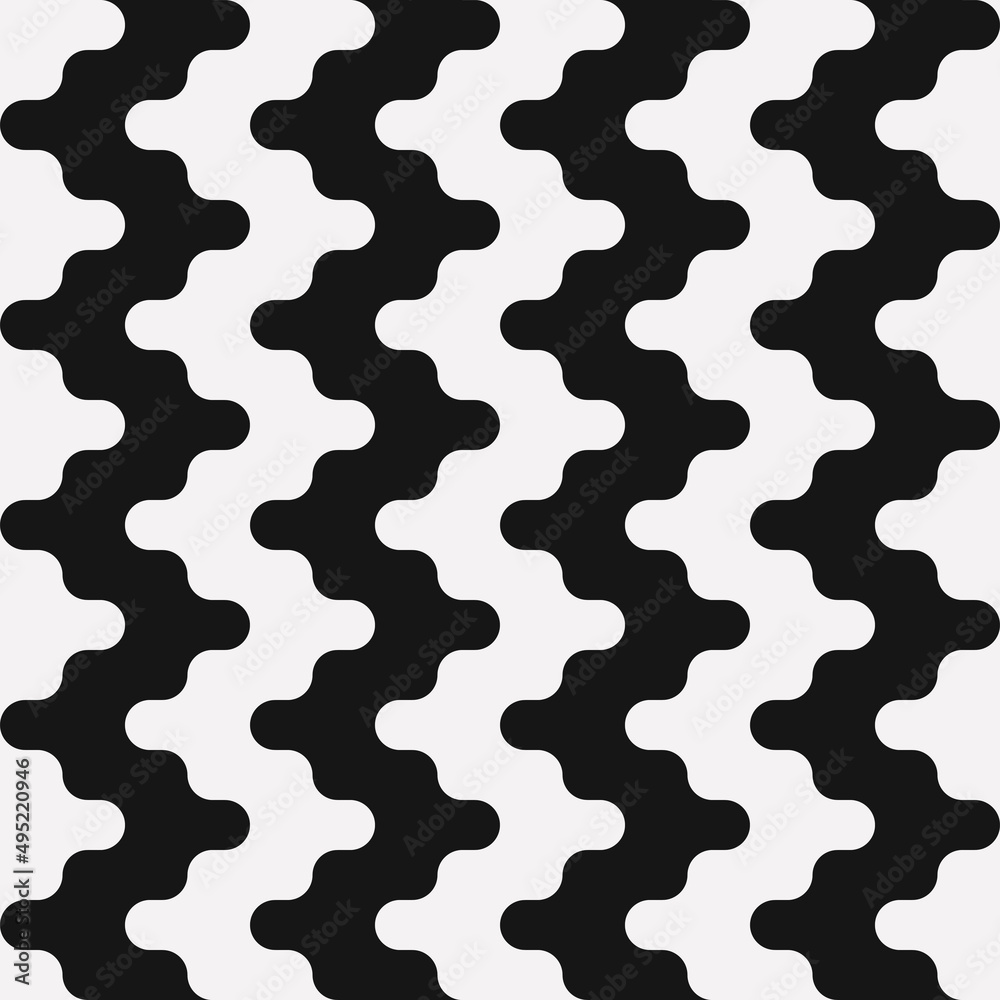 Poster simple vertical black and white pattern. rounded shapes.