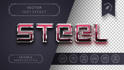Reflect Steel - Editable Text Effect, Font Style