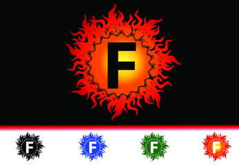 Fire F Letter Logo And Icon Design Template